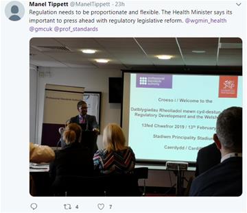 Welsh seminar tweet February 2019