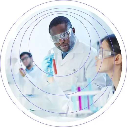 An image used for improving regulation showing three people working in a laboratory