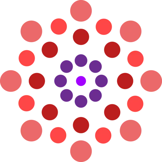 Image showing dots in shades of red and purple for the news and updates section